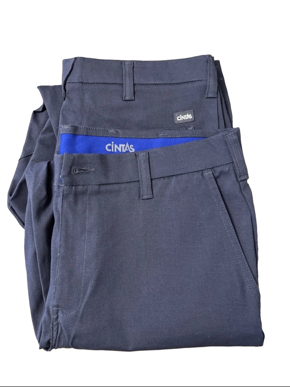 Cintas Pair Of Comfort Flex Pro Work Pants Blue 33x30